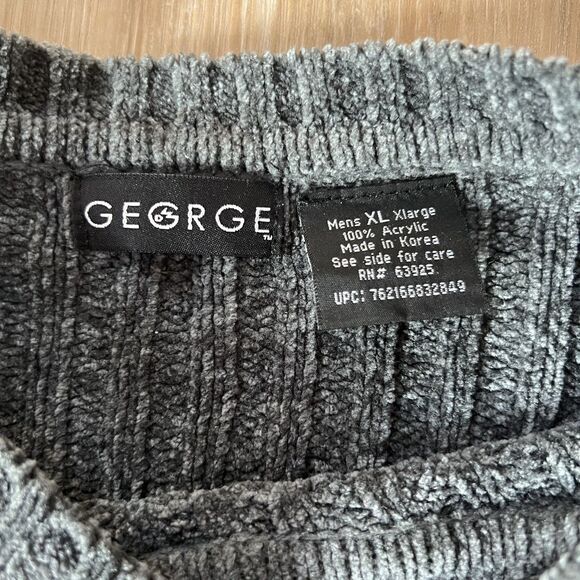 1990s Vintage Ross Geller from Friends Gray Soft Chenille Sweater by George XL - Picture 3 of 4